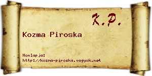 Kozma Piroska névjegykártya