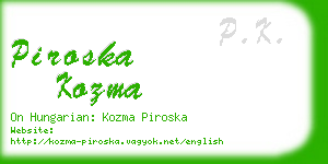 piroska kozma business card